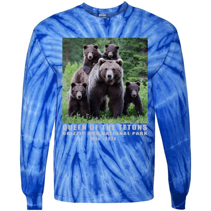 Queen Of The Tetons Grizzly 399 National Park 1996 2024 Tie-Dye Long Sleeve Shirt