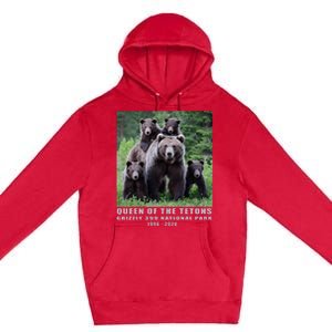 Queen Of The Tetons Grizzly 399 National Park 1996 2024 Premium Pullover Hoodie