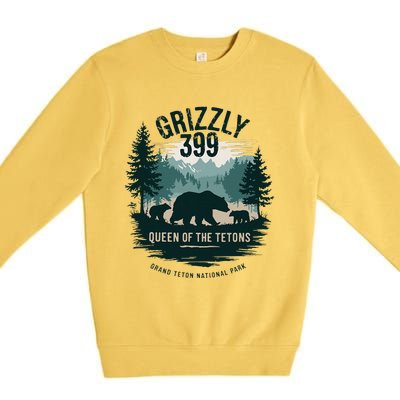 Queen Of The Tetons Grizzly 399 Bear Lovers National Park Premium Crewneck Sweatshirt