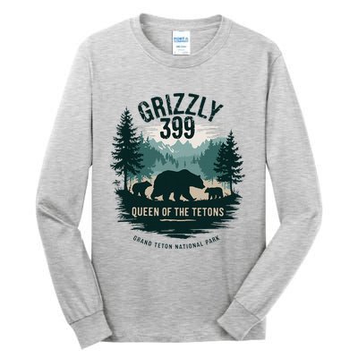 Queen Of The Tetons Grizzly 399 Bear Lovers National Park Tall Long Sleeve T-Shirt