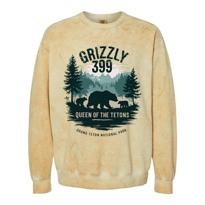 Queen Of The Tetons Grizzly 399 Bear Lovers National Park Colorblast Crewneck Sweatshirt