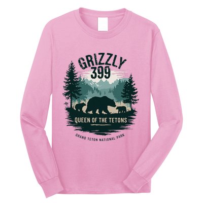 Queen Of The Tetons Grizzly 399 Bear Lovers National Park Long Sleeve Shirt