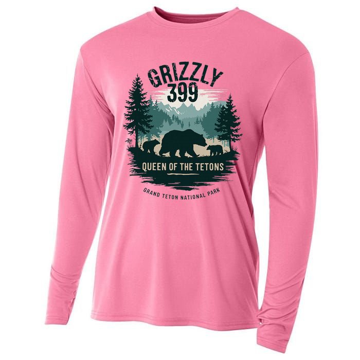 Queen Of The Tetons Grizzly 399 Bear Lovers National Park Cooling Performance Long Sleeve Crew