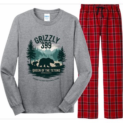 Queen Of The Tetons Grizzly 399 Bear Lovers National Park Long Sleeve Pajama Set