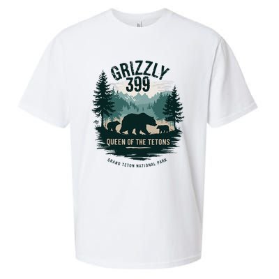 Queen Of The Tetons Grizzly 399 Bear Lovers National Park Sueded Cloud Jersey T-Shirt