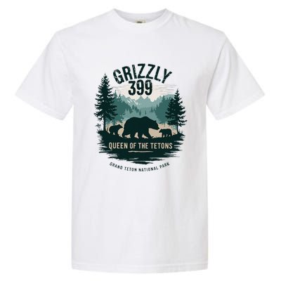 Queen Of The Tetons Grizzly 399 Bear Lovers National Park Garment-Dyed Heavyweight T-Shirt