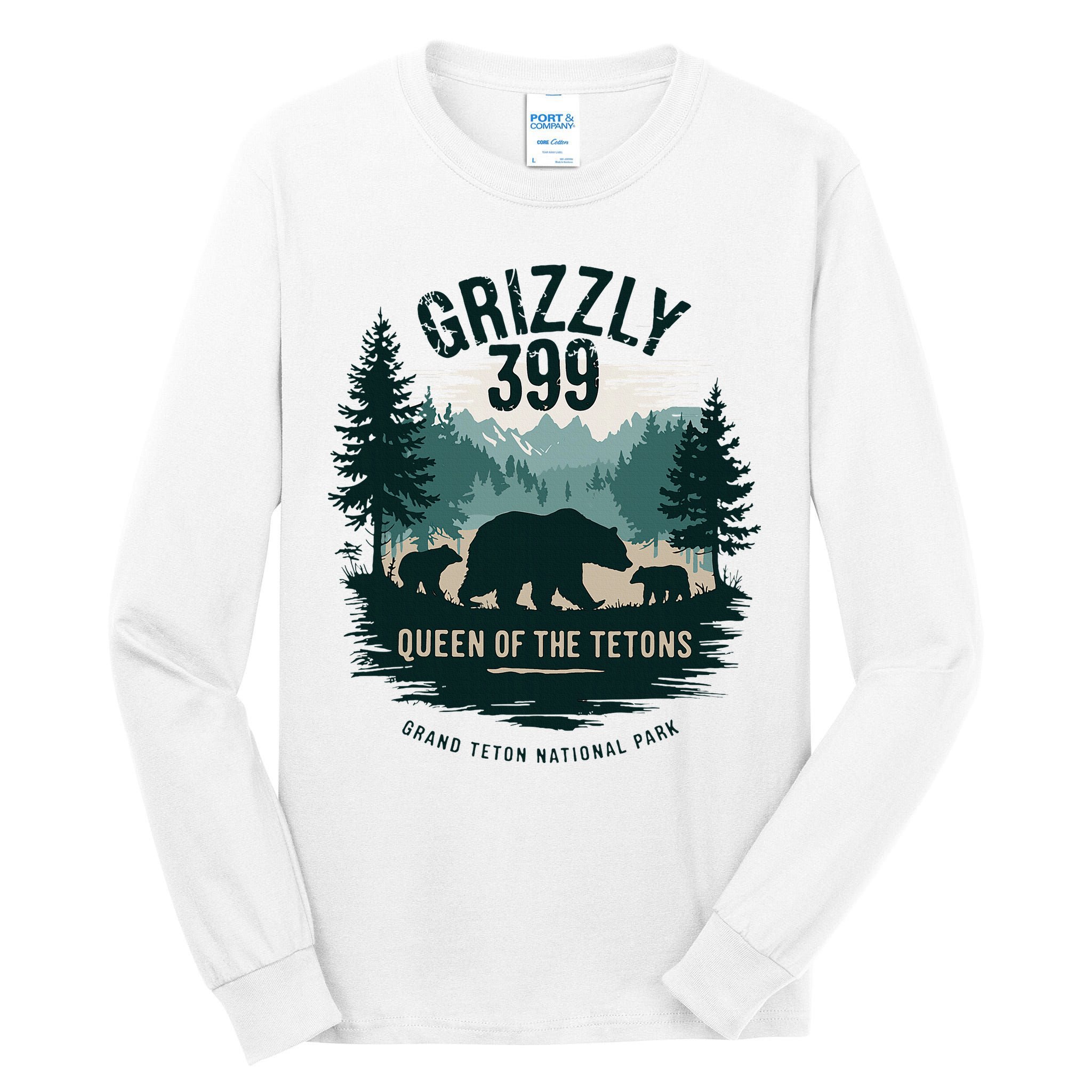 Queen Of The Tetons Grizzly 399 Bear Lovers National Park Tall Long Sleeve T-Shirt