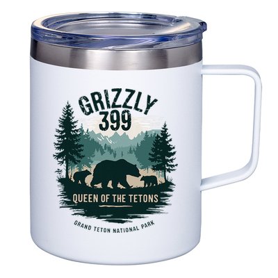 Queen Of The Tetons Grizzly 399 Bear Lovers National Park 12oz Stainless Steel Coffee Mug