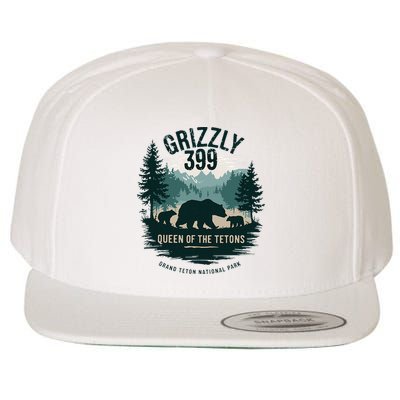 Queen Of The Tetons Grizzly 399 Bear Lovers National Park Wool Snapback Cap