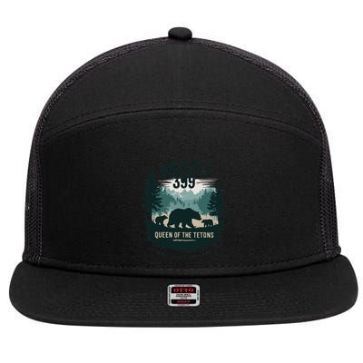 Queen Of The Tetons Grizzly 399 Bear Lovers National Park 7 Panel Mesh Trucker Snapback Hat