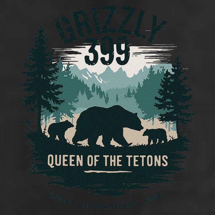 Queen Of The Tetons Grizzly 399 Bear Lovers National Park 7 Panel Mesh Trucker Snapback Hat