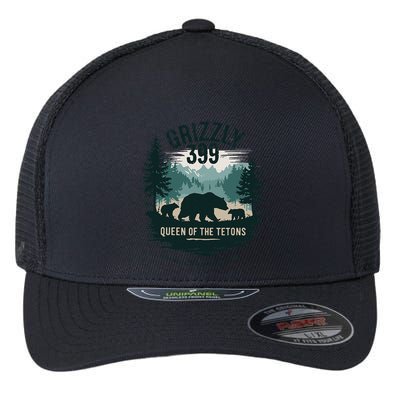 Queen Of The Tetons Grizzly 399 Bear Lovers National Park Flexfit Unipanel Trucker Cap
