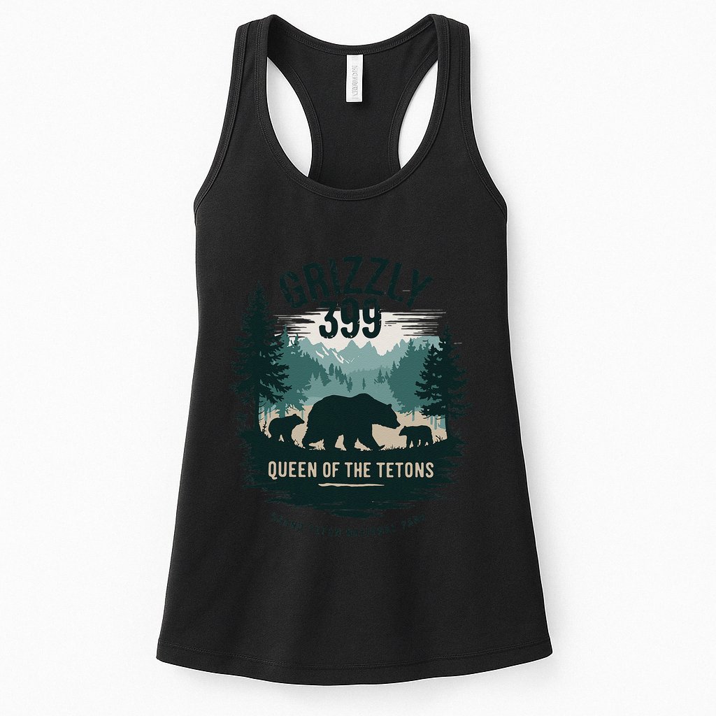 Queen Of The Tetons Grizzly 399 Bear Lovers National Park Womens Tank Top