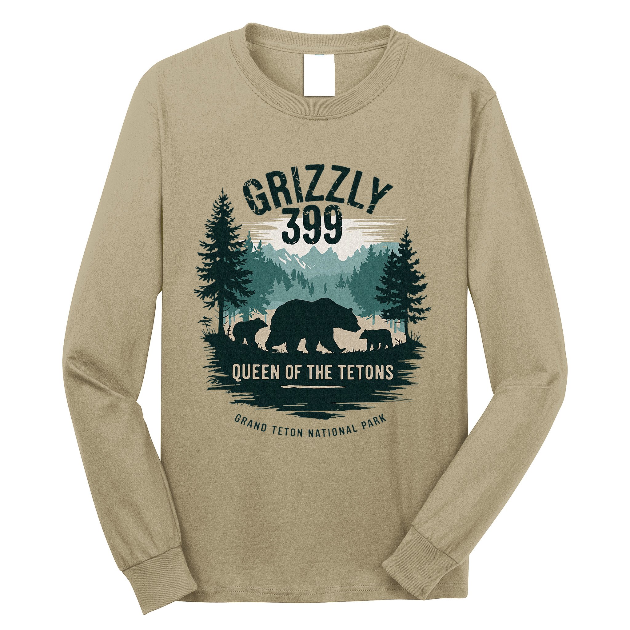 Queen Of The Tetons Grizzly 399 Bear Lovers National Park Long Sleeve Shirt