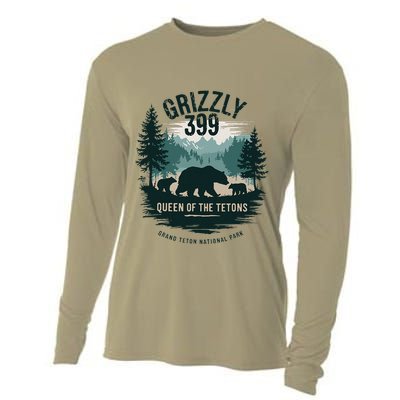 Queen Of The Tetons Grizzly 399 Bear Lovers National Park Cooling Performance Long Sleeve Crew