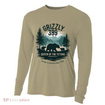 Queen Of The Tetons Grizzly 399 Bear Lovers National Park Cooling Performance Long Sleeve Crew