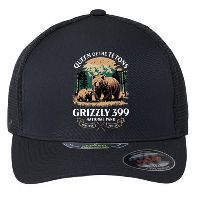 Queen Of The Tetons Grizzly 399 National Park Bear Flexfit Unipanel Trucker Cap