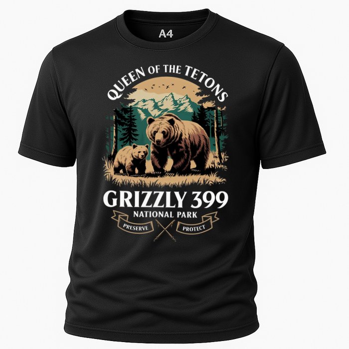 Queen Of The Tetons Grizzly 399 National Park Bear Cooling Performance Crew T-Shirt