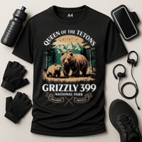 Queen Of The Tetons Grizzly 399 National Park Bear Cooling Performance Crew T-Shirt