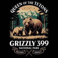 Queen Of The Tetons Grizzly 399 National Park Bear City Backpack