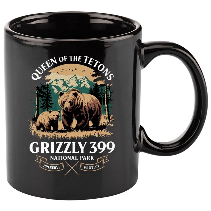 Queen Of The Tetons Grizzly 399 National Park Bear 11oz C Handle Ceramic Mug