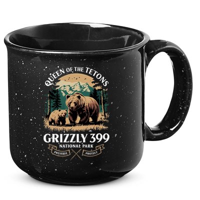 Queen Of The Tetons Grizzly 399 National Park Bear 15oz Campfire Ceramic Mug