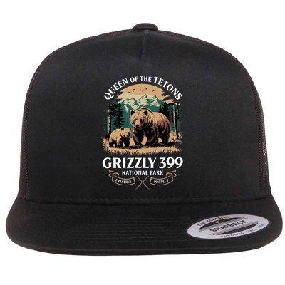 Queen Of The Tetons Grizzly 399 National Park Bear Flatbill Hat