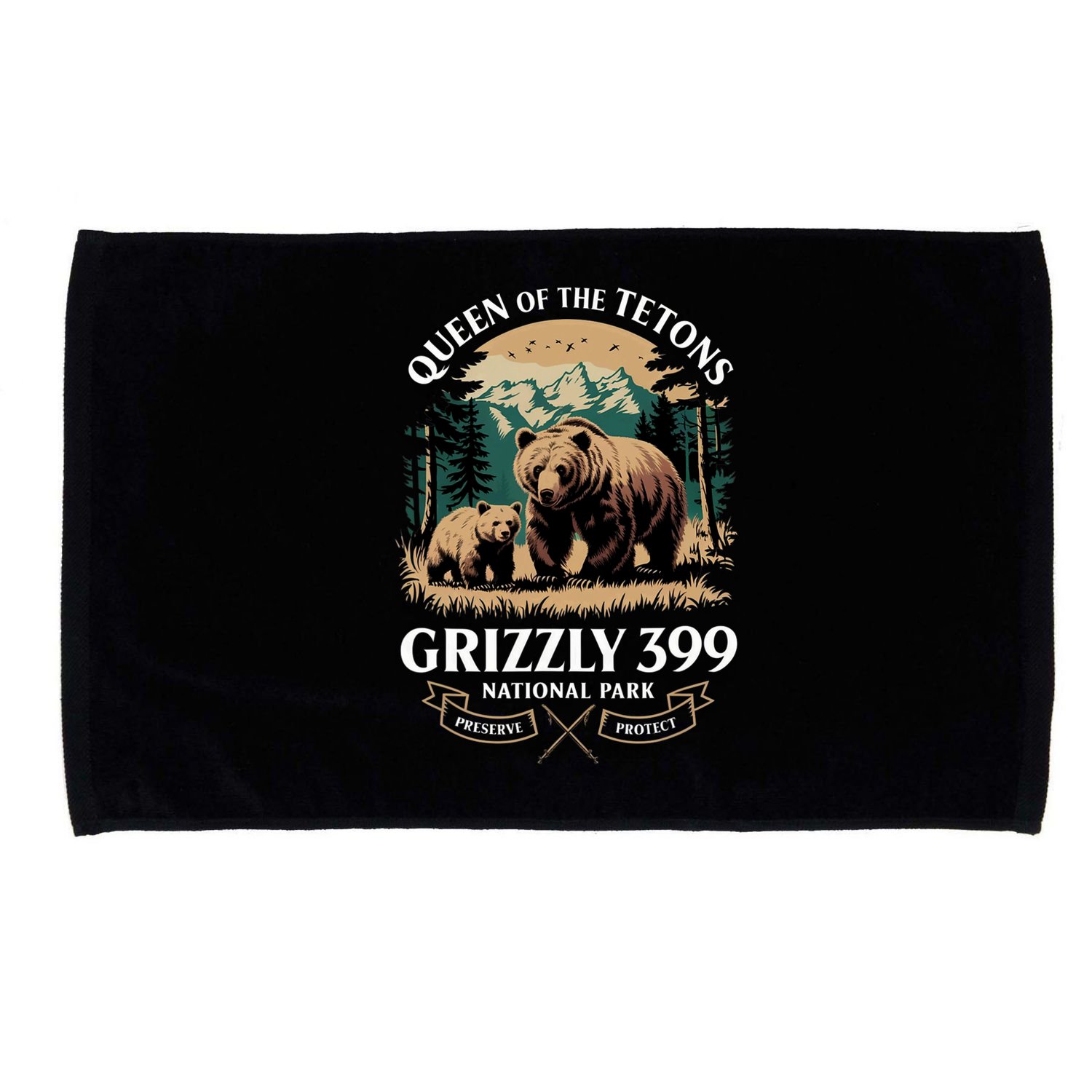 Queen Of The Tetons Grizzly 399 National Park Bear Microfiber Hand Towel