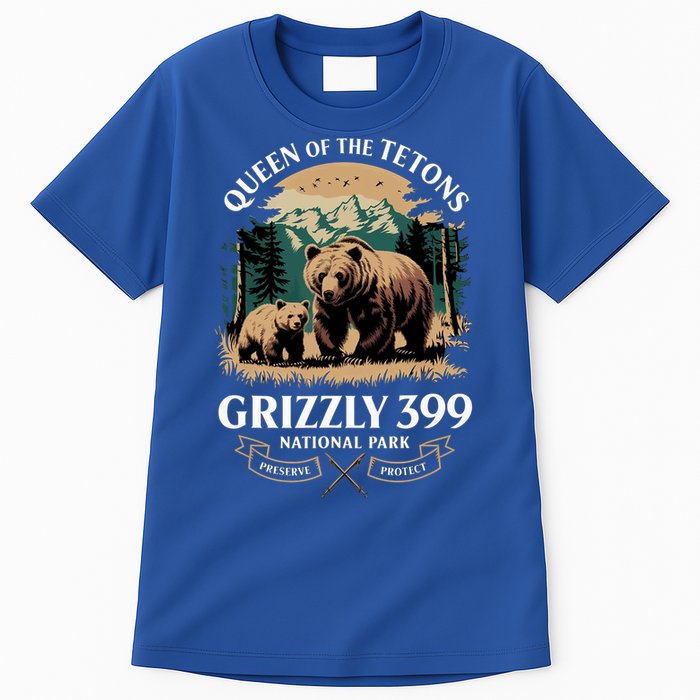 Queen Of The Tetons Grizzly 399 National Park Bear Tall T-Shirt
