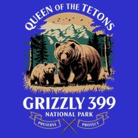 Queen Of The Tetons Grizzly 399 National Park Bear Tall T-Shirt