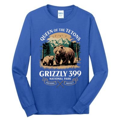 Queen Of The Tetons Grizzly 399 National Park Bear Tall Long Sleeve T-Shirt