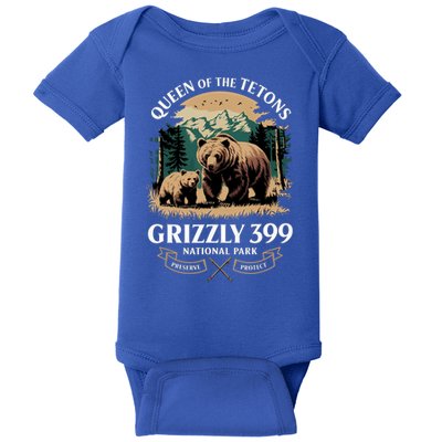 Queen Of The Tetons Grizzly 399 National Park Bear Baby Bodysuit