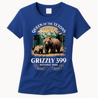 Queen Of The Tetons Grizzly 399 National Park Bear Womens T-Shirt
