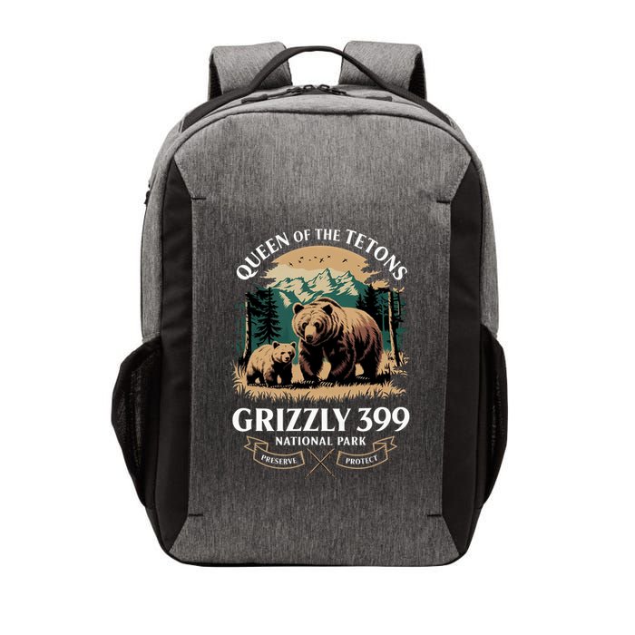 Queen Of The Tetons Grizzly 399 National Park Bear Vector Backpack