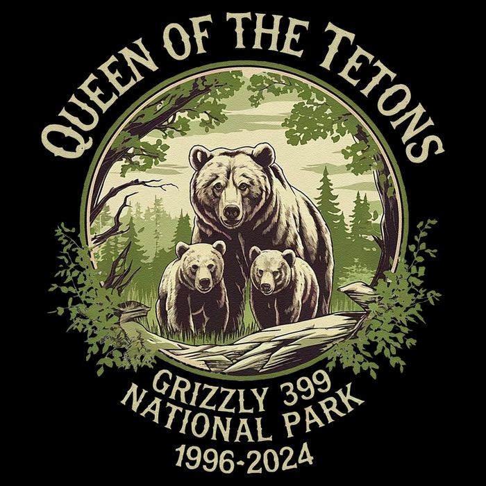 Queen Of The Tetons Grizzly 399 Wildlife Preserve 1996 2024 Drawstring Bag
