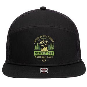 Queen Of The Tetons Grizzly 399 National Park Preserve 7 Panel Mesh Trucker Snapback Hat