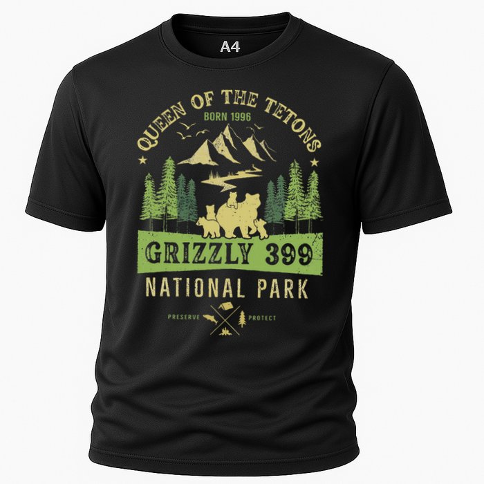 Queen Of The Tetons Grizzly 399 National Park Preserve Cooling Performance Crew T-Shirt
