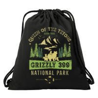 Queen Of The Tetons Grizzly 399 National Park Preserve Drawstring Bag