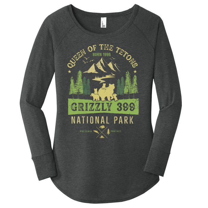 Queen Of The Tetons Grizzly 399 National Park Preserve Women's Perfect Tri Tunic Long Sleeve Shirt