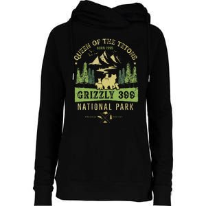 Queen Of The Tetons Grizzly 399 National Park Preserve Womens Funnel Neck Pullover Hood