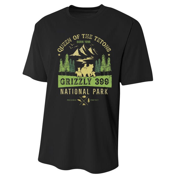 Queen Of The Tetons Grizzly 399 National Park Preserve Performance Sprint T-Shirt