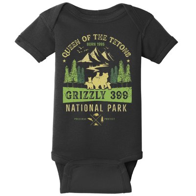 Queen Of The Tetons Grizzly 399 National Park Preserve Baby Bodysuit