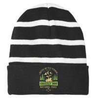 Queen Of The Tetons Grizzly 399 National Park Preserve Striped Beanie with Solid Band