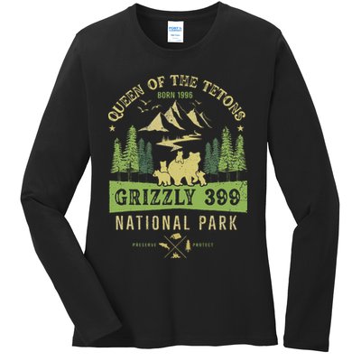 Queen Of The Tetons Grizzly 399 National Park Preserve Ladies Long Sleeve Shirt