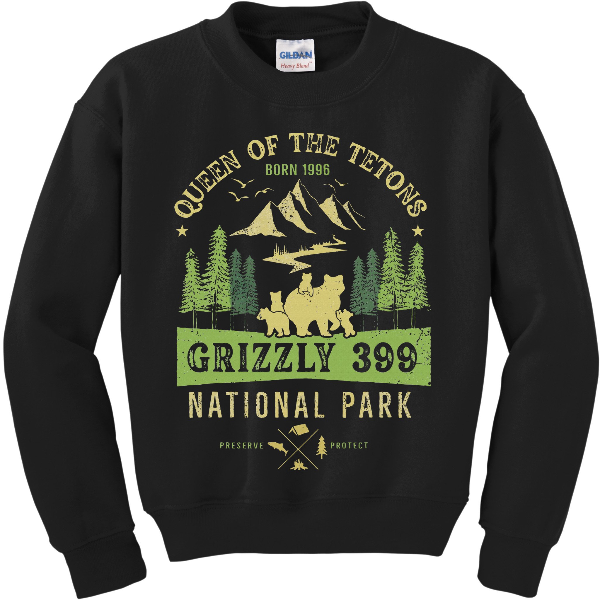 Queen Of The Tetons Grizzly 399 National Park Preserve Kids Sweatshirt