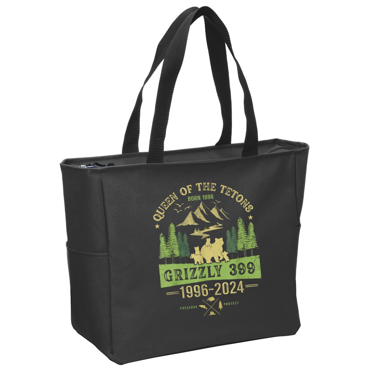 Queen Of The Tetons Grizzly 399 National Park 19962024 Zip Tote Bag