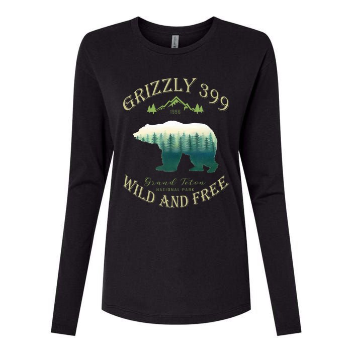 Queen Of The Teton Grizzly 399 Bear Wildlife Forest Preserve Womens Cotton Relaxed Long Sleeve T-Shirt