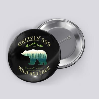Queen Of The Teton Grizzly 399 Bear Wildlife Forest Preserve Button