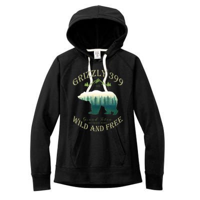 Queen Of The Teton Grizzly 399 Bear Wildlife Forest Preserve Women's Fleece Hoodie