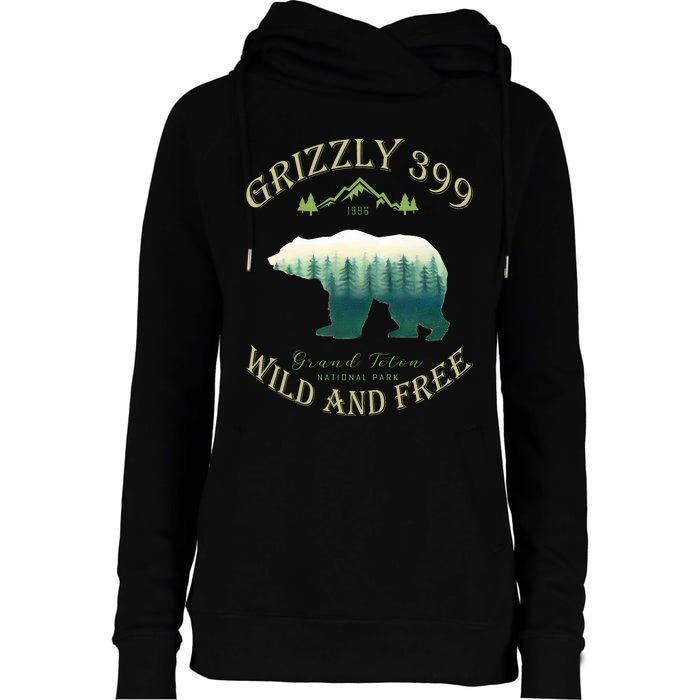 Queen Of The Teton Grizzly 399 Bear Wildlife Forest Preserve Womens Funnel Neck Pullover Hood